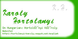 karoly hortolanyi business card